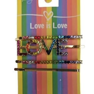 Berry Love Barrettes With Sparkle Rhinestones Set